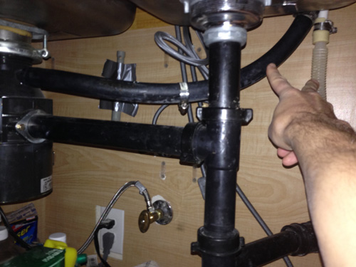 washer drain tubes under sink air gap y-connector