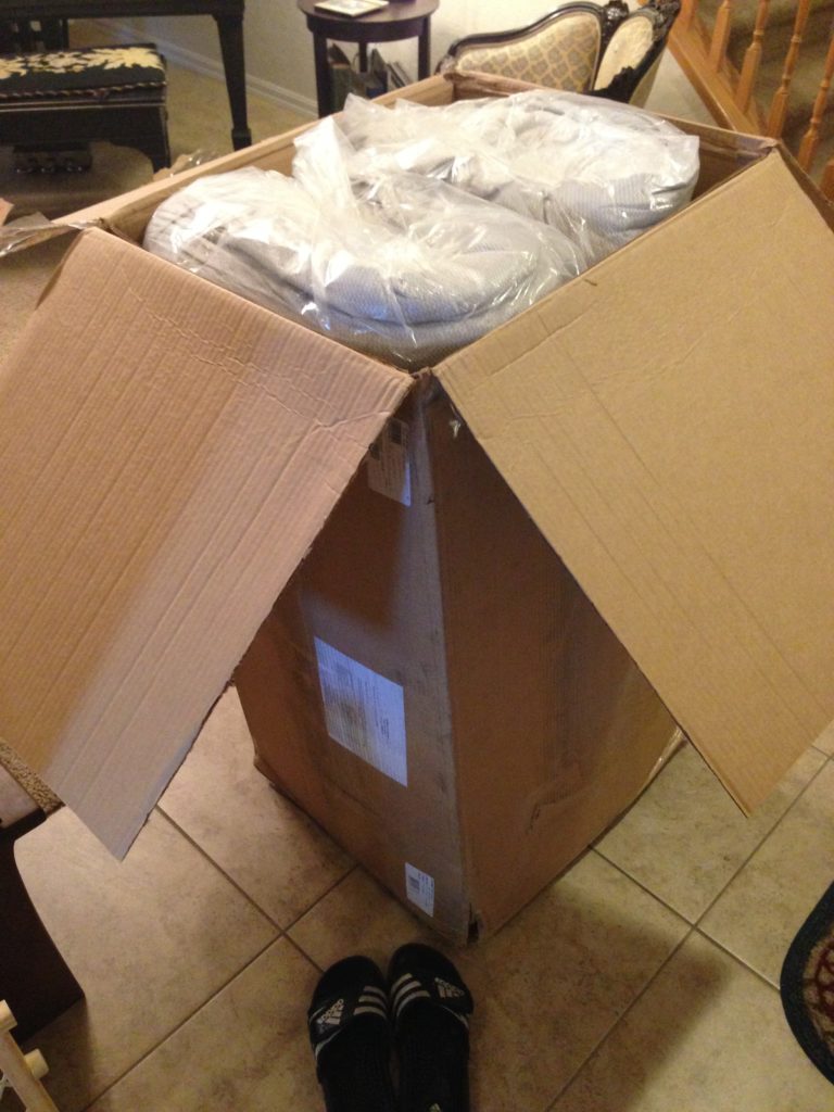 The box our Novaform 14" Serafina Gel King Memory Foam Mattress arrived in