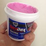 DryDex pink spackle that dries white (used when repairing bullnose drywall corner)