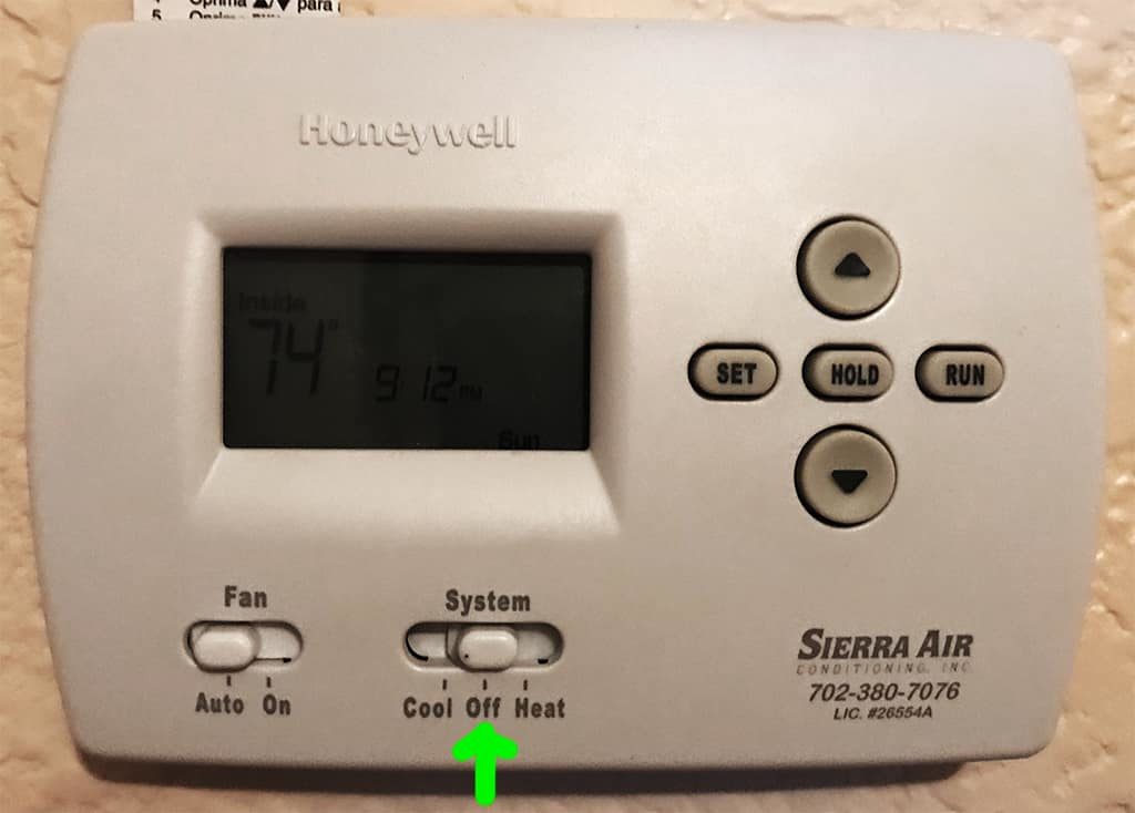 Turn off a/c at control panel before beginning hard start kit install